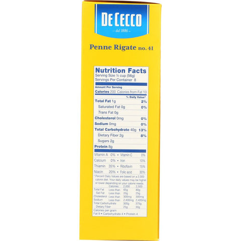 DE CECCO: #41 Penne Rigate Pasta, 16 oz