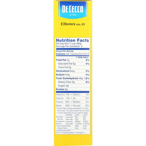 DE CECCO: Pasta Elbows, 16 oz