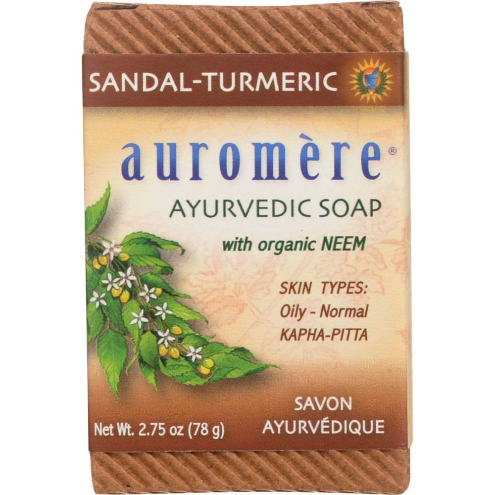 AUROMERE: Soap Bar Sandalwood Turmeric, 2.75 oz