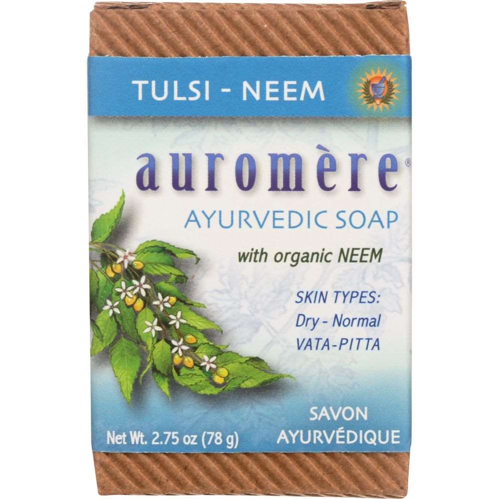 AUROMERE: Soap Bar Tulsi Neem, 2.75 oz 30 pcs