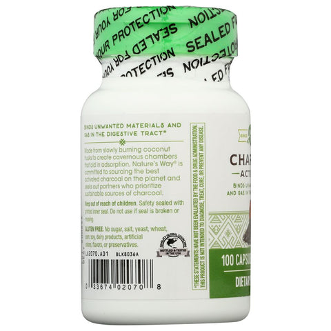 NATURE'S WAY: Charcoal Activated 280 Mg, 100 Capsules