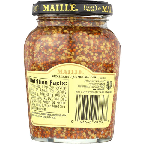 MAILLE: Old Style Whole Grain Dijon Mustard, 7.3 Oz