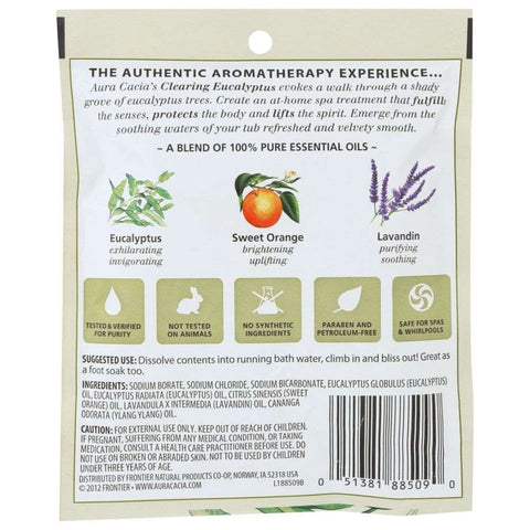 AURA CACIA: Aromatherapy Mineral Bath Clearing Eucalyptus, 2.5 Oz