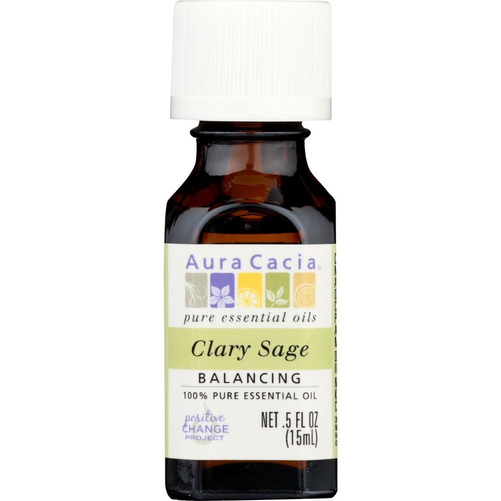 AURA CACIA: Essential Oil Clary Sage, 0.5 Oz