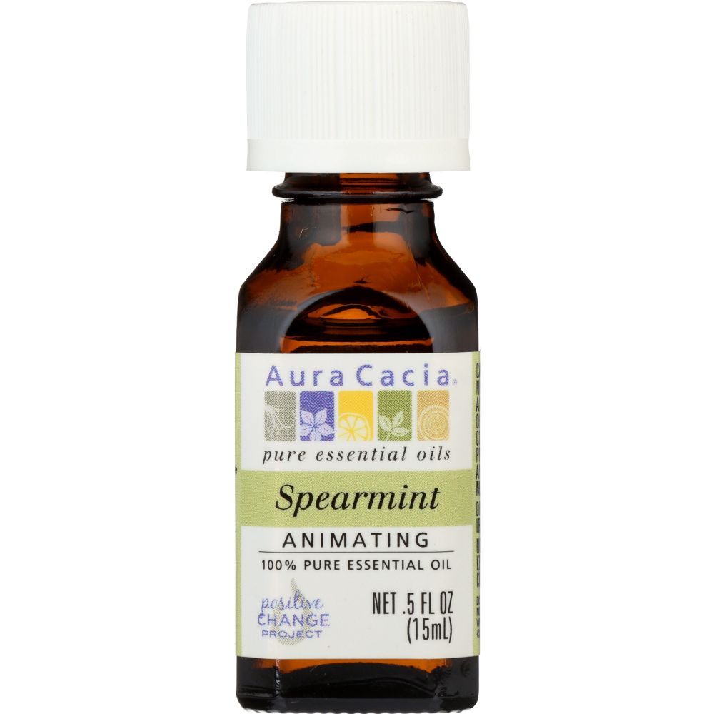 AURA CACIA: 100% Pure Essential Oil Spearmint, 0.5 Oz