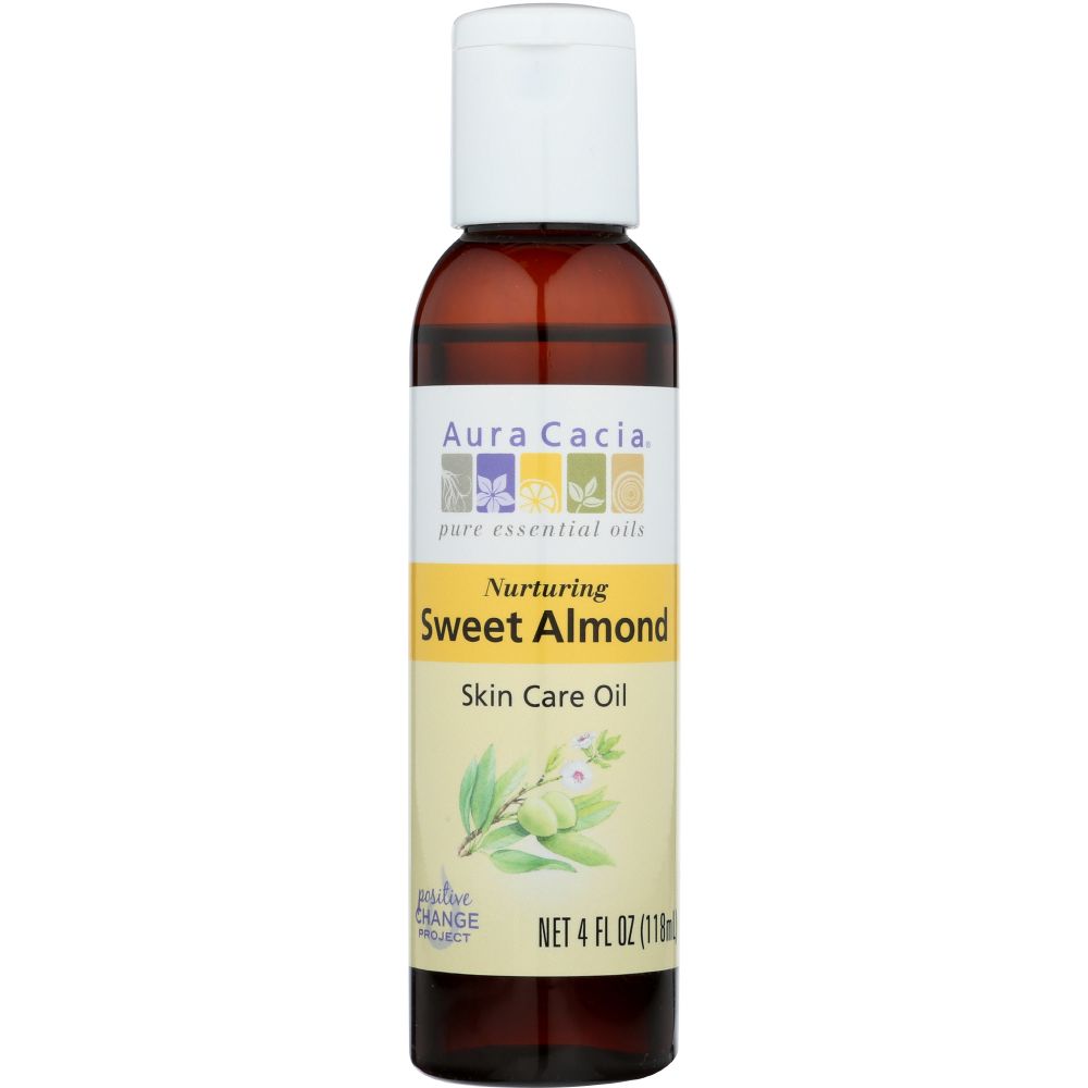 AURA CACIA: Natural Skin Care Oil with Vitamin E Nurturing Sweet Almond, 4 Oz