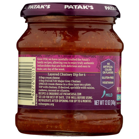 PATAK'S:  Major Grey Chutney Mango Preserve with Ginger, 12 oz