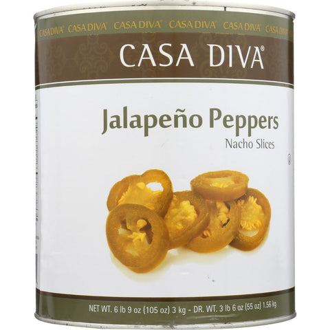 CASA DIVA: Jalapeno Pepper Sliced, 105 oz