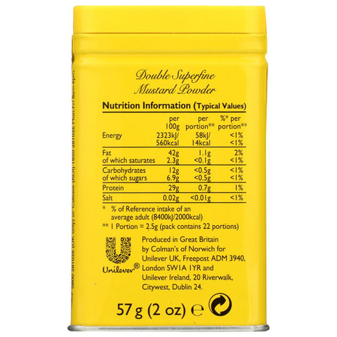 COLMANS: Mustard Double Superfine Powder, 2 oz