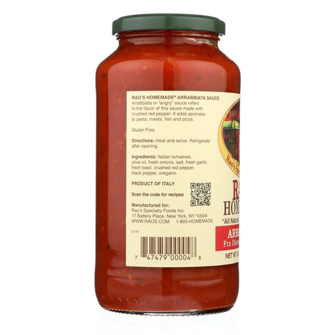 RAO'S HOMEMADE: Hot Arrabbiata Fra Diavolo Sauce, 24 oz
