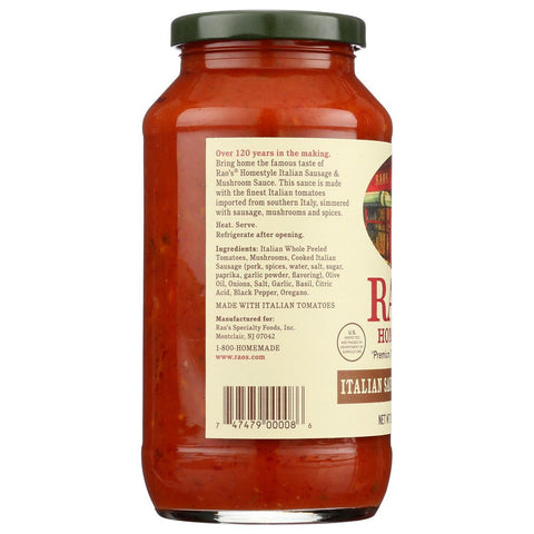 RAOS: Italian Sausage & Mushroom Sauce, 24 oz