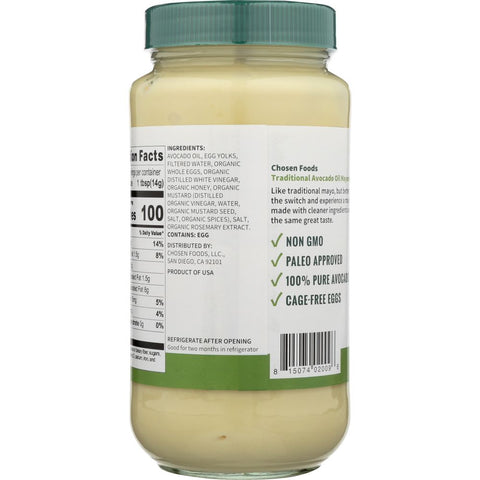 CHOSEN FOODS: Mayo Avocado Oil, 24 oz
