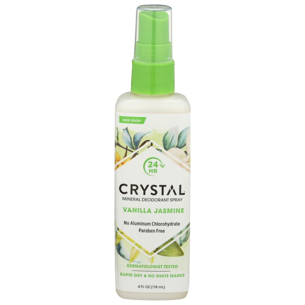 CRYSTAL BODY DEODORANT: Deodorant Spray Vanilla Jasmine, 4 oz