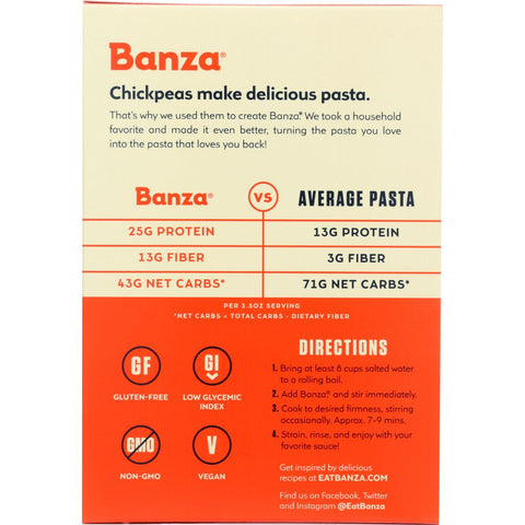 BANZA: Rotini Chickpea Pasta, 8 oz