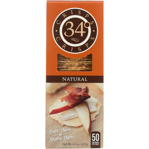 34 DEGREES: Natural Crispbread Crackers, 4.5 oz
