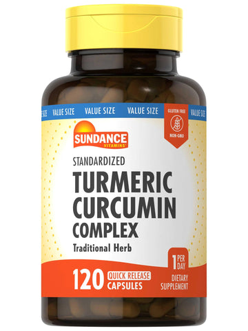 Sundance Turmeric Curcumin Complex | 120 Capsules | with Black Pepper Extract | Non-GMO and Gluten Free Supplement