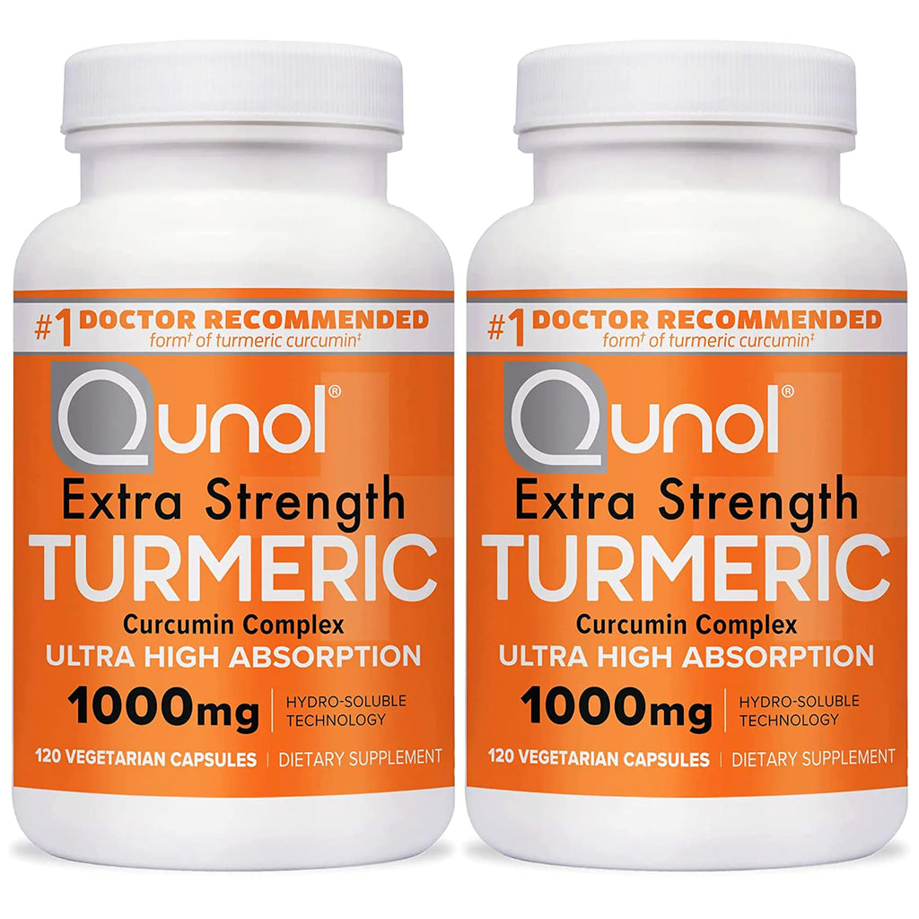 Qunol Turmeric Curcumin Capsules 1000mg Extra Strength Supplement Patented Hydro-Soluble Technology Alternative to Turmeric Curcumin with Black Pepper 240 Veggie Capsules