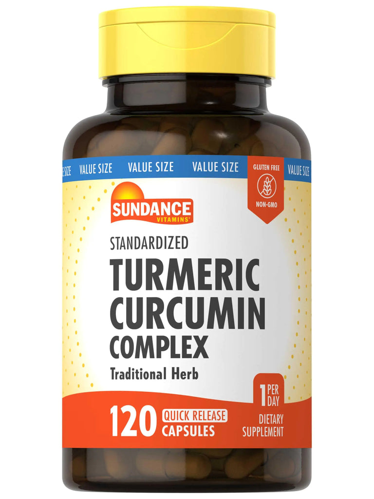 Sundance Turmeric Curcumin Complex | 120 Capsules | with Black Pepper Extract | Non-GMO and Gluten Free Supplement