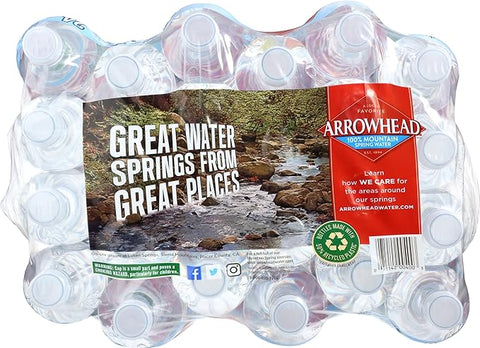 ARROWHEAD WATER: 100% Mountain Spring Water 24 Count - 0.5 liter, 12 lt