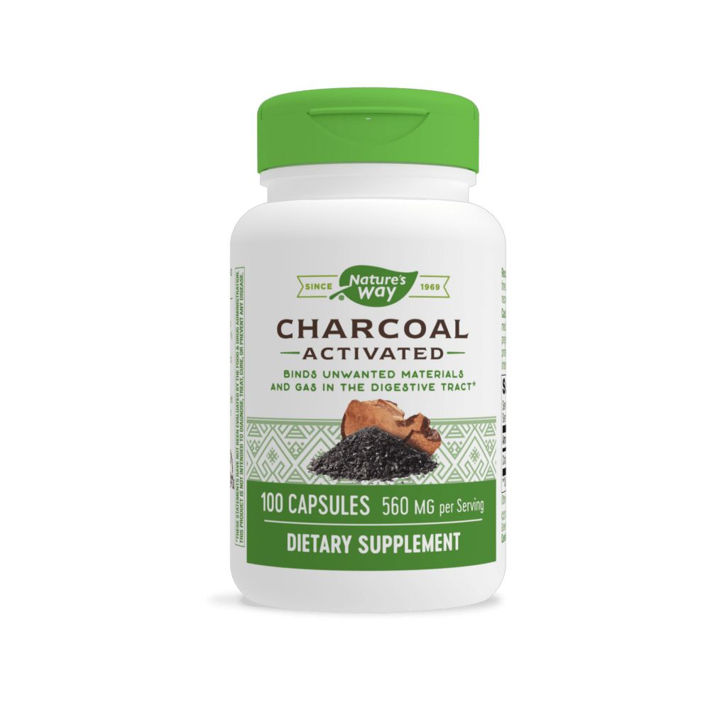 NATURE'S WAY: Charcoal Activated 280 Mg, 100 Capsules