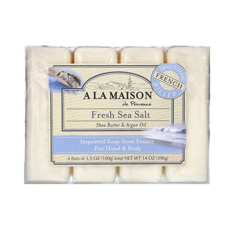 A LA MAISON: Fresh Sea Salt Bar Soap 4 Bars Value Pack, 14 oz