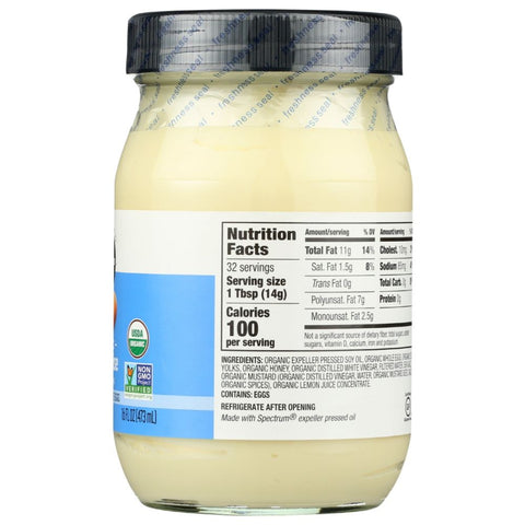 SPECTRUM NATURALS: Organic Mayonnaise With Cage Free Eggs, 16 oz