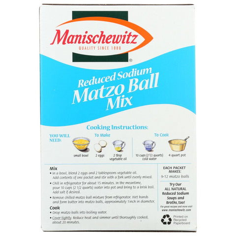 MANISCHEWITZ: Mix Matzo Ball Reduced Sodium, 5 oz