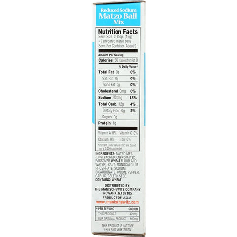 MANISCHEWITZ: Mix Matzo Ball Reduced Sodium, 5 oz