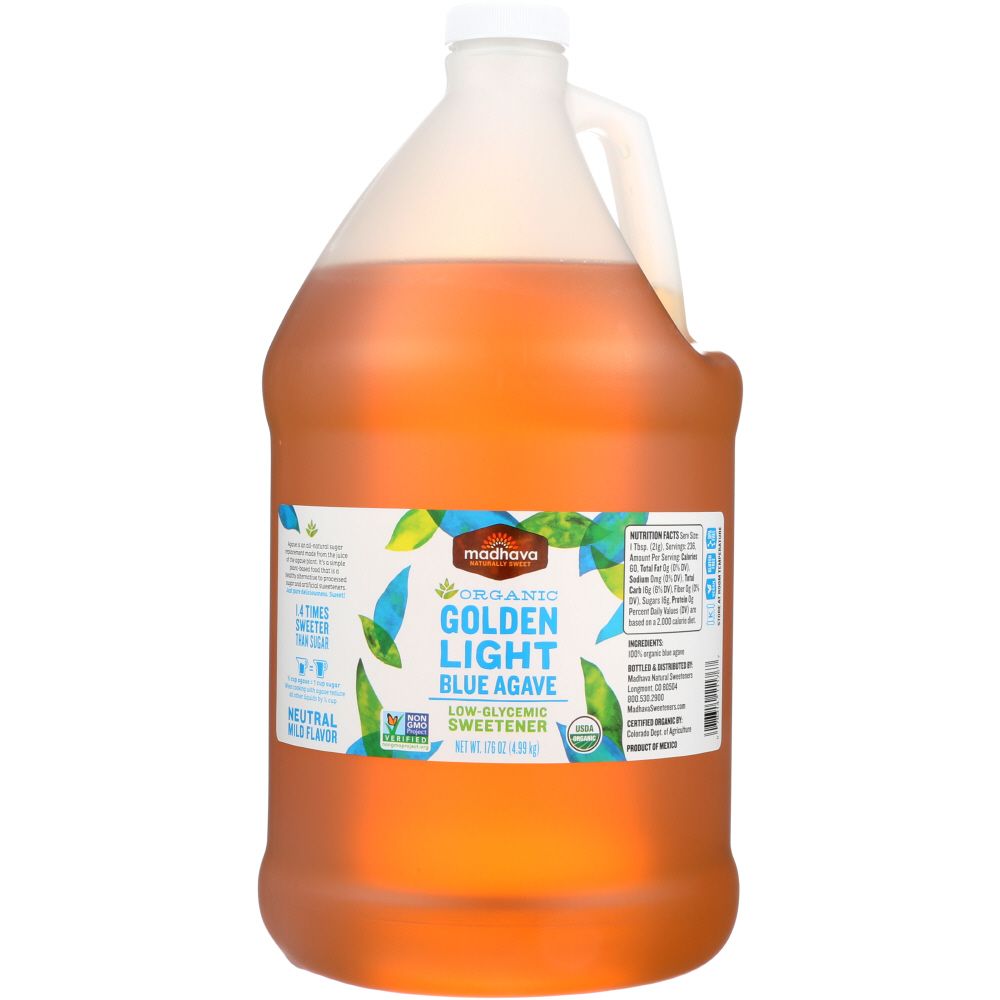 MADHAVA: Organic Golden Light Blue Agave Nectar, 176 oz