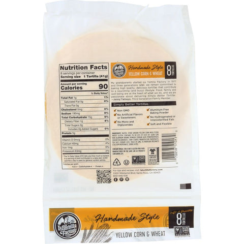 LA TORTILLA FACTORY: Hand Made Yellow Corn Tortillas, 11.57 oz