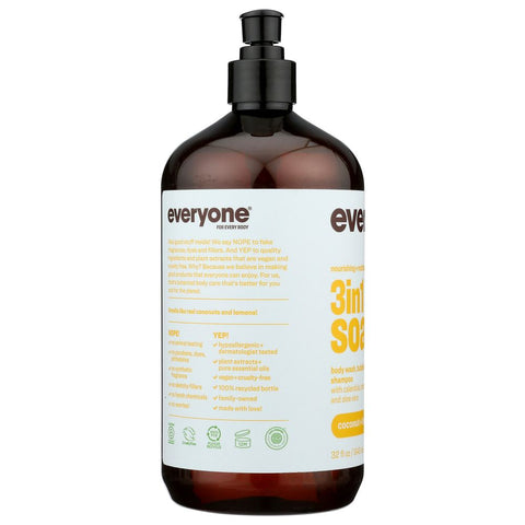 EO PRODUCTS: Everyone 3-in-1 Coconut + Lemon Soap, 32 Oz