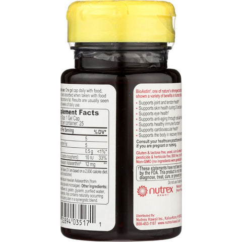 NUTREX: BioAstin Hawaiian Astaxanthin Dietary Supplement Nature's Strongest Antioxidant, 25 Sg
