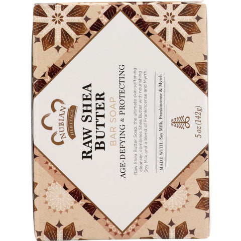NUBIAN HERITAGE: Bar Soap Raw Shea Butter with Soy Milk Frankincense and Myrrh, 5 oz