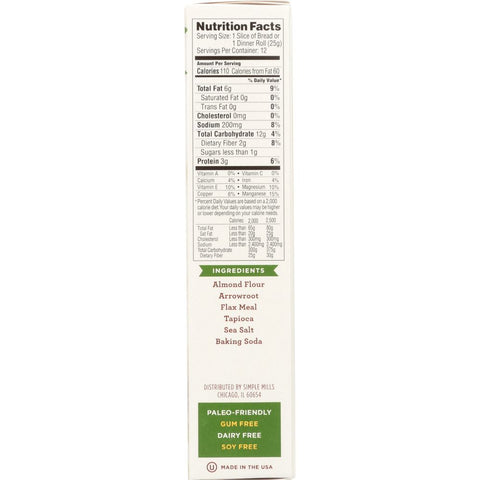 SIMPLE MILLS: Gluten Free Artisan Bread Almond Flour Mix, 9.5 oz