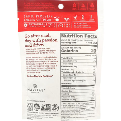 NAVITAS ORGANICS: Organic Camu Powder, 3 oz