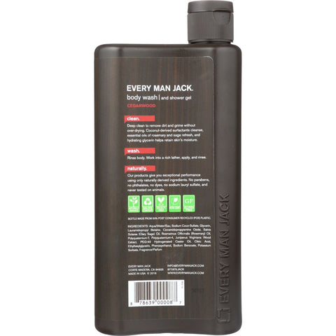 EVERY MAN JACK: Body Wash and Shower Gel Cedarwood, 16.9 oz